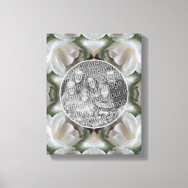 Impressão Em Tela Moldura Rosa Branca Crie Sua Própria Foto (Frente)