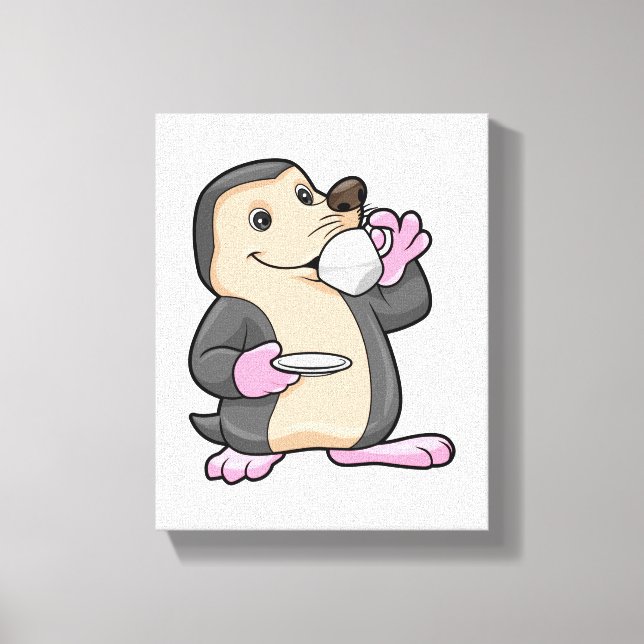 Impressão Em Tela Mole com Taça de Café e Saucer (Frente)