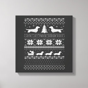 Impressão Em Tela Moletom de Natal para Dachshunds Modelo Camiseta C