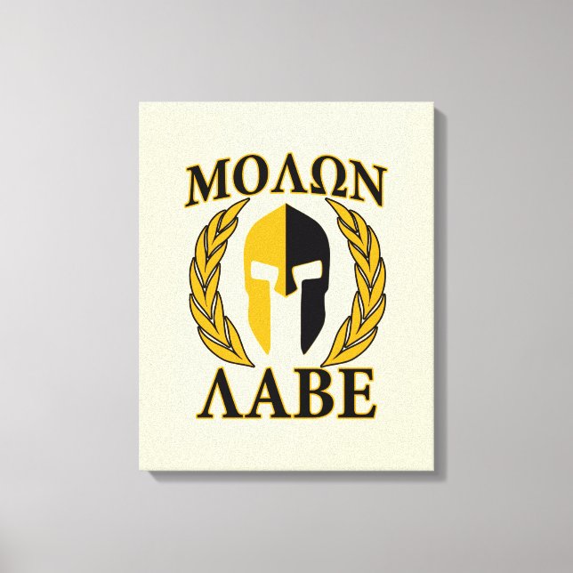 Impressão Em Tela Molon Labe Spartan Mask Laurels Beige Accent (Frente)