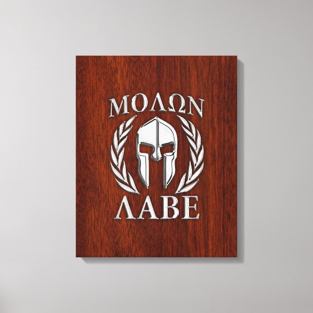 Impressão Em Tela Molon Labe Spartan Warrior Laurels Chro Wood Impre (Frente)