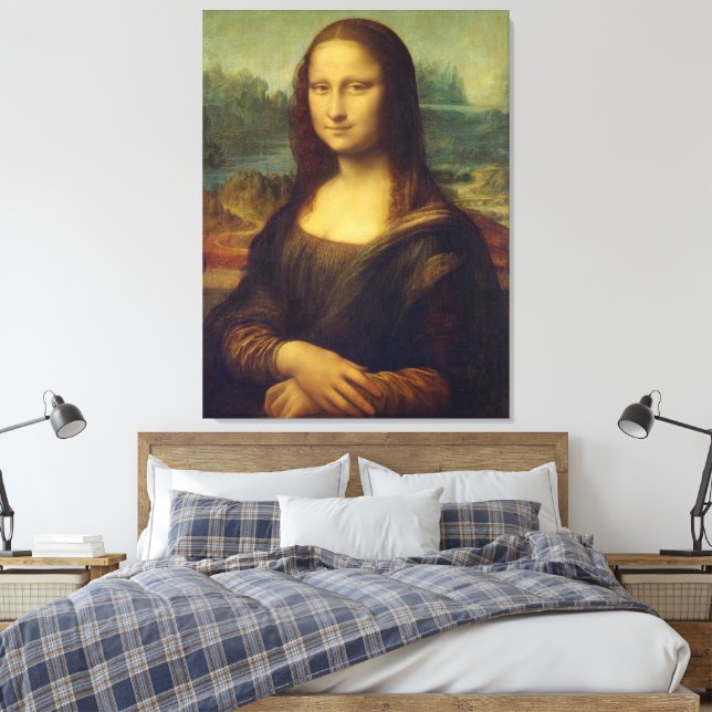 Impressão Em Tela Mona Lisa By Leonardo Da Vinci (Insitu(Quarto))