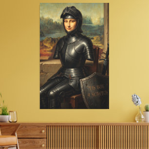 Impressão Em Tela Mona Lisa Cavalheiro Negro Humorístico
