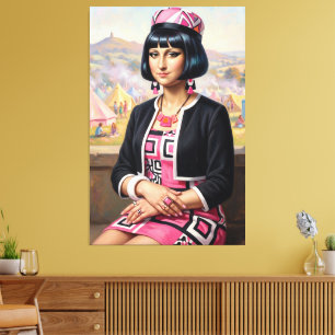 Impressão Em Tela Mona Lisa Reimaginada com Moda dos Anos 1960