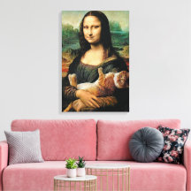 Mona Lisa segurando seu gato Leonardo da Vinci
