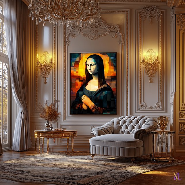 Impressão Em Tela Mona Lisa Stainer Glass Mosaic Trabalho de arte (Criador carregado)