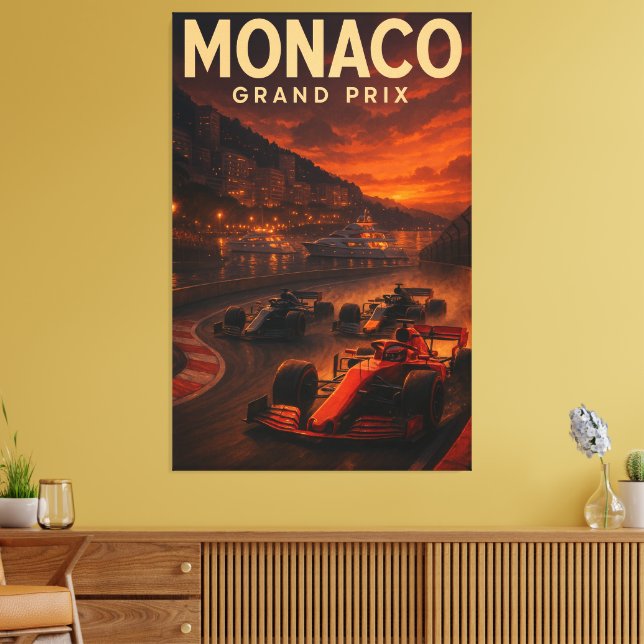 Impressão Em Tela Monaco Grand Prix Circuit de Monaco F1 2024 Street (Insitu(Sala de estar))