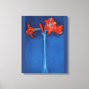 Impressão Em Tela Mondrian - Amaryllis no fundo azul