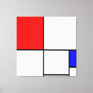 Impressão Em Tela MONDRIAN - COMPOSIÇÃO A com VERMELHO e AZUL - 1932