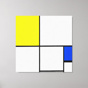 Impressão Em Tela MONDRIAN - COMPOSIÇÃO AMARELO e AZUL - 1932