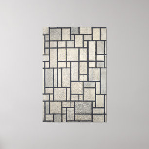 IMPRESSÃO EM TELA MONDRIAN - COMPOSIÇÃO COM GRADE 2 - 1915-1942 -