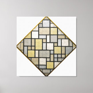 IMPRESSÃO EM TELA MONDRIAN - COMPOSIÇÃO COM GRADE 5: LOSANGO - 1919