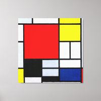 MONDRIAN - COMPOSIÇÃO COM GRANDE PLANO VERMELHO - 