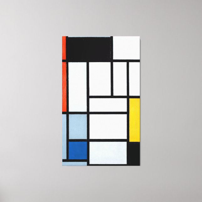 IMPRESSÃO EM TELA MONDRIAN - COMPOSIÇÃO COM VERMELHO, PRETO, AMARELO (Frente)