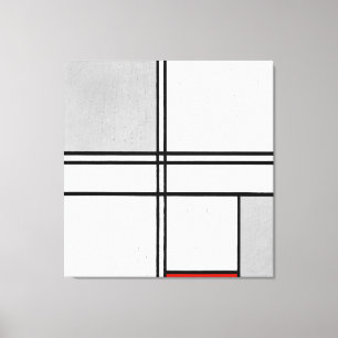 IMPRESSÃO EM TELA MONDRIAN - COMPOSIÇÃO Nº 1, CINZA VERMELHA - 1935