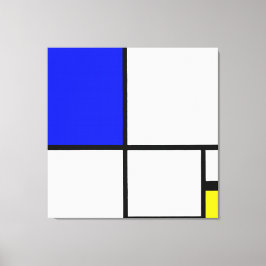 Impressão Em Tela MONDRIAN - COMPOSIÇÃO N.º II com AZUL e AMARELO