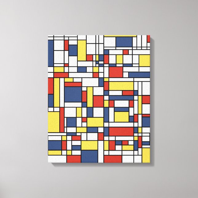 Impressão Em Tela Mondrian De Stijl Pattern (Frente)