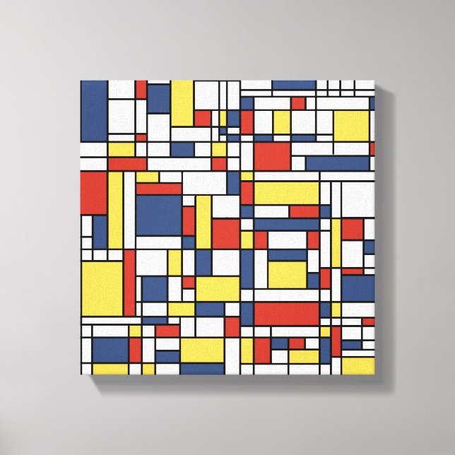 Impressão Em Tela Mondrian De Stijl Pattern (Frente)