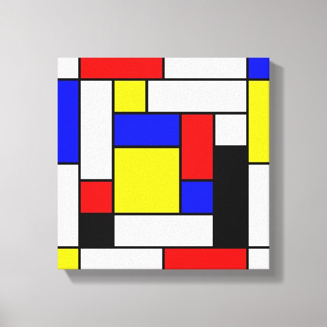 Impressão Em Tela Mondrian Geométrico Art 2 (Frente)