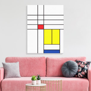 Impressão Em Tela Mondrian II Minimalista De Stijl Modern Art Design
