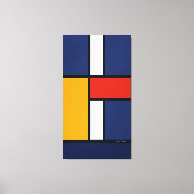 Impressão Em Tela Mondrian Inspirado (Frente)