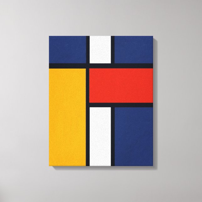 Impressão Em Tela Mondrian Inspirado (Frente)