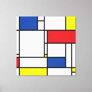 Impressão Em Tela Mondrian Minimalist Geometric De Stijl Modern Art