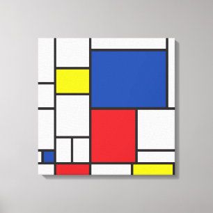 Impressão Em Tela Mondrian Minimalist Geometric De Stijl Modern Art