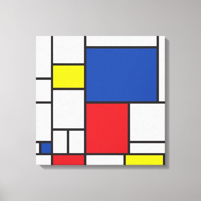 Impressão Em Tela Mondrian Minimalist Geométrico De Stijl Modern Art (Frente)