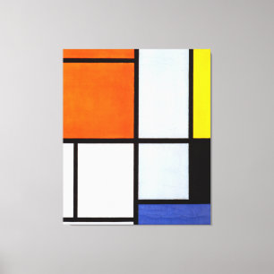 Impressão Em Tela MONDRIAN - TABLEAU 3 com Orange-Red, Yellow 1921