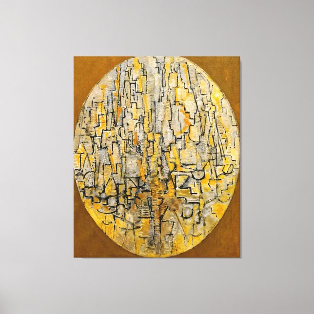 Impressão Em Tela MONDRIAN - TABLEAU 3 COMP. in Oval (Trees) - 1913 (Frente)