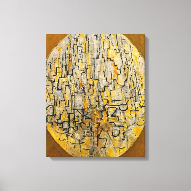 Impressão Em Tela MONDRIAN - TABLEAU 3 COMP. in Oval (Trees) - 1913 (Frente)