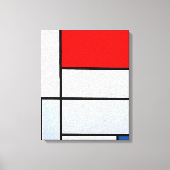Impressão Em Tela MONDRIAN - TABLEAU I - Comp. com Plano Vermelho Gr (Frente)