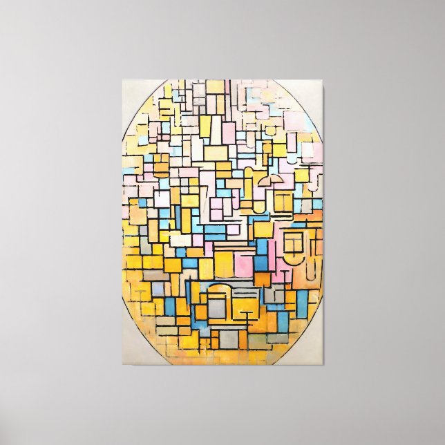 IMPRESSÃO EM TELA MONDRIAN - TABLEAU III COMPOSIÇÃO EM OVAL - 1914 (Frente)