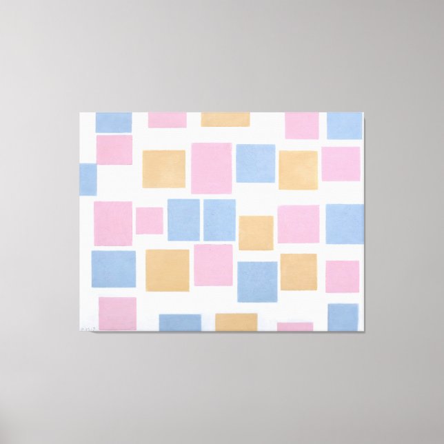 IMPRESSÃO EM TELA MONDRIANO - COMPOSIÇÃO COM PLANOS DE COR 3 - 1917 (Frente)