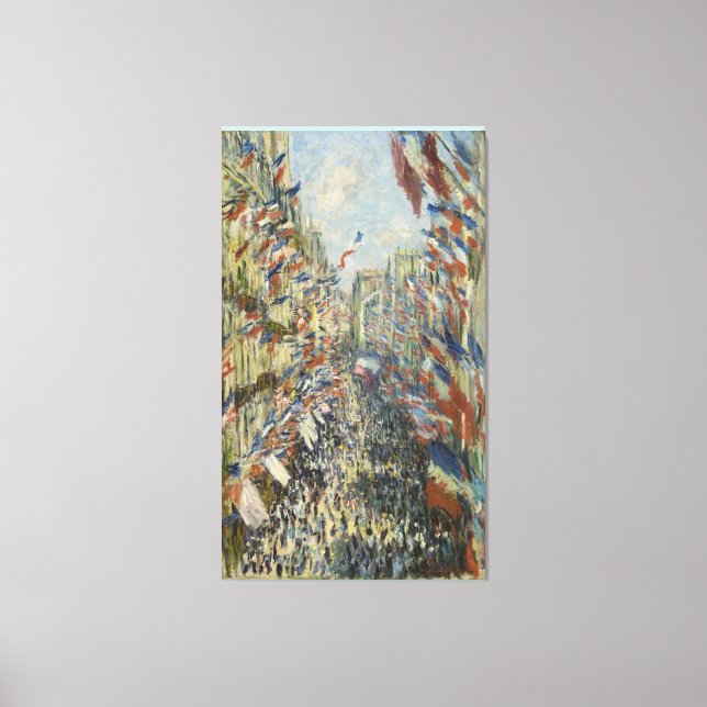 Impressão Em Tela Monet 1878 Rue Montorgueil em Paris (Frente)
