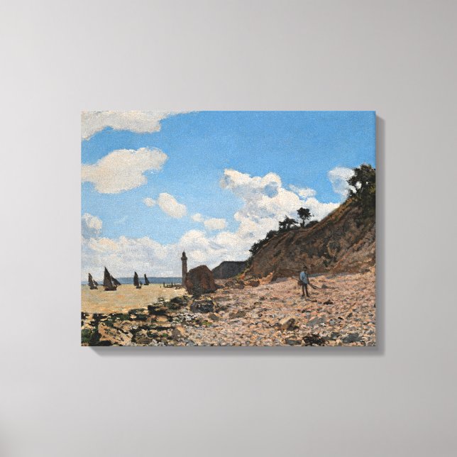 Impressão Em Tela Monet - A praia em Honfleur (Frente)