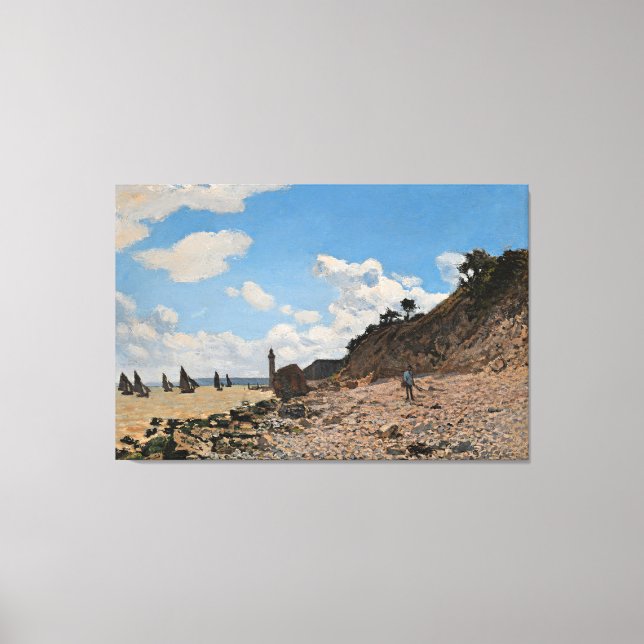 Impressão Em Tela Monet - A praia em Honfleur (Frente)