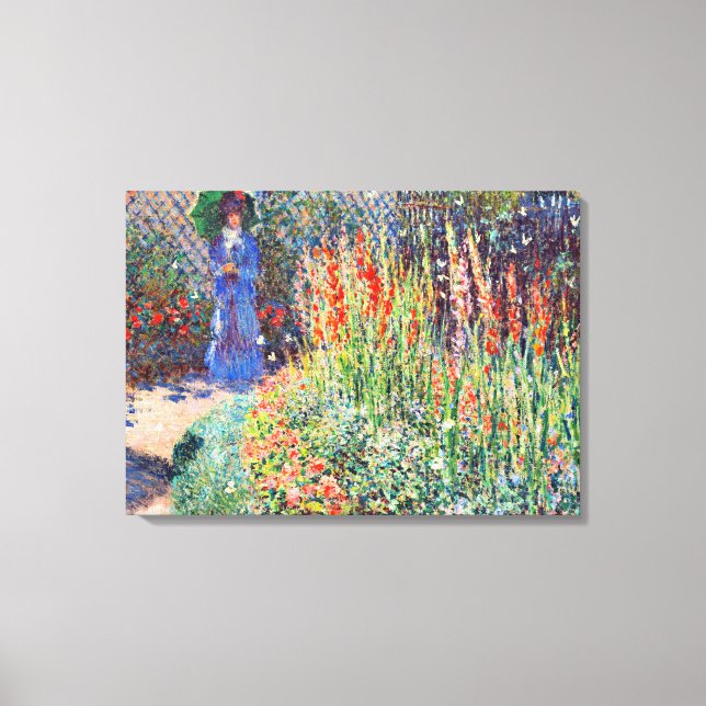 Impressão Em Tela Monet - Canteiro de Flores Arredondado (Frente)