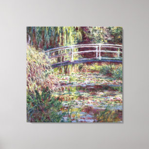 Impressão Em Tela Monet Japan Bridge Symphony in Rosa Fine Art