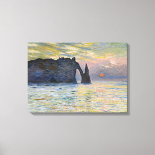 Impressão Em Tela Monet - Manneport, Cliff em Etretat, Sunset