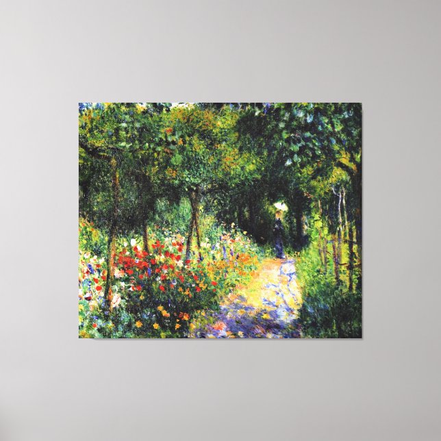 Impressão Em Tela Monet - Mulher do Jardim, pintura de arte (Frente)