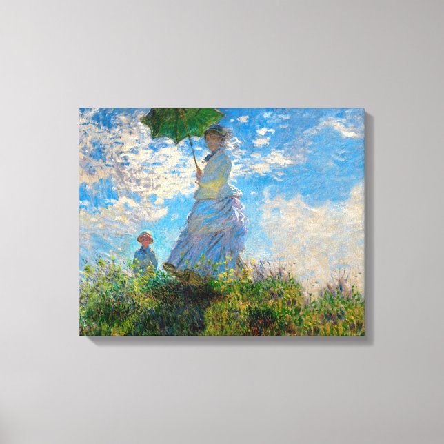Impressão Em Tela Monet Mulher Guarda-Sol Impressionismo (Frente)