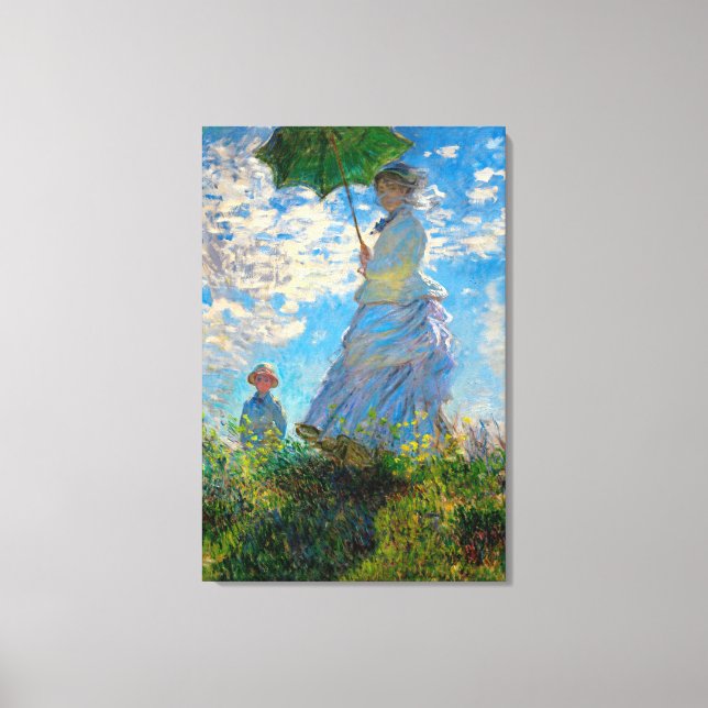 Impressão Em Tela Monet Mulher Guarda-Sol Impressionismo (Frente)