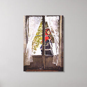 Impressão Em Tela Monet - O Lenço Vermelho, Impressionismo