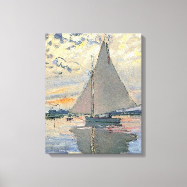 Impressão Em Tela Monet Sailboat French Impressionism Classic Art (Frente)