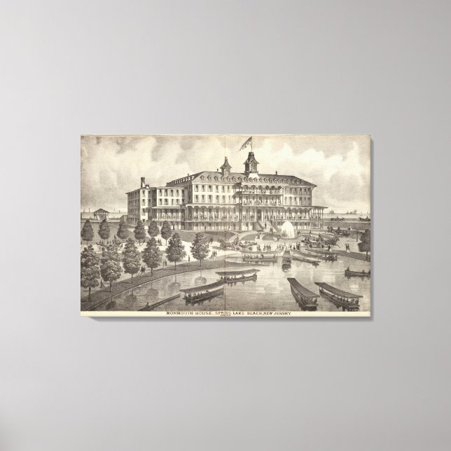 Impressão Em Tela Monmouth House, Primavera Lake Beach, Nova Jersey (Frente)