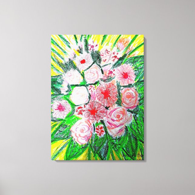 Impressão Em Tela Monocromático, Rosas, Dianthus caryophyllus Gerb (Frente)