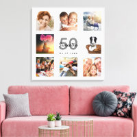 Monograma branco personalizado de colagem de fotos