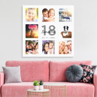 Monograma branco personalizado de colagem de fotos